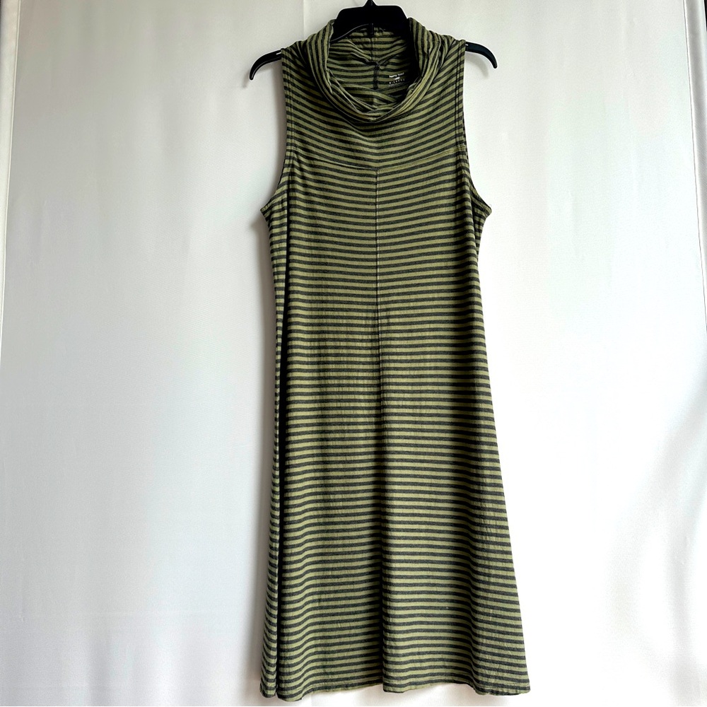 Horny Toad Green Striped Midi Dress